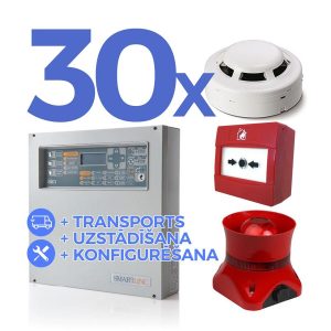 Uguns atklāšanas un trauksmes signalizācijas komplekts ar uzstādīšanu
